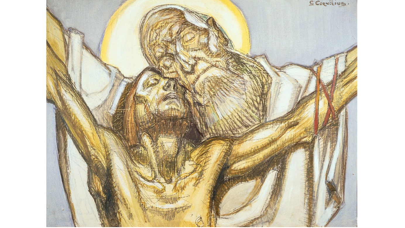 Painting by Jean-Georges Cornélius — The mystery of the cross